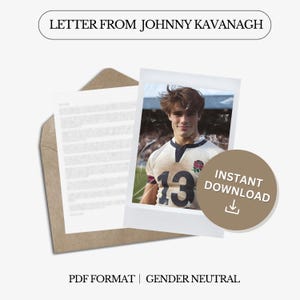 Liebesbrief von Johnny Kavanagh | Bindung 13 | Digitaler Brief | Nicht personalisiert | Genderneutrale Sprache | Sofortdownload | PDF-Datei