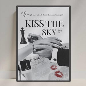 Póster de Rose y Connor: Póster de la serie "El beso del cielo" de la hermana Calloway / Regalo romántico para amantes de los libros de Cobalt Book Lovers