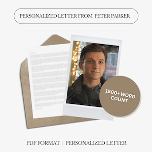 Personalisierter Brief von Peter Parker | Spinne | 1500 Wörter | Benutzerdefinierter digitaler Brief