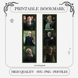 Marcapáginas de Draco Malfoy / 2 marcadores diferentes Mestizo / Magia / Descarga instantánea / PDF PNG