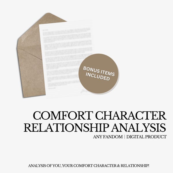 Comfortkarakteranalyse | Gepersonaliseerde relatieanalyse | Alle fandoms | Anime/boek/tv/film | Digitaal aangepast product