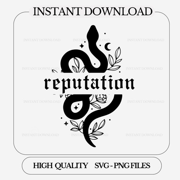 Snake SVG, Reptile Snake Silhouette Reputation Easy | Snake Sticker | PNG SVG Instant Download Digital Design Ready for Cricut
