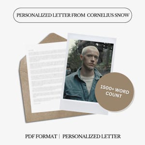 Carta Personalizada de Coriolanus Snow | Hunger G | 1500 Palavras | Carta Digital Personalizada
