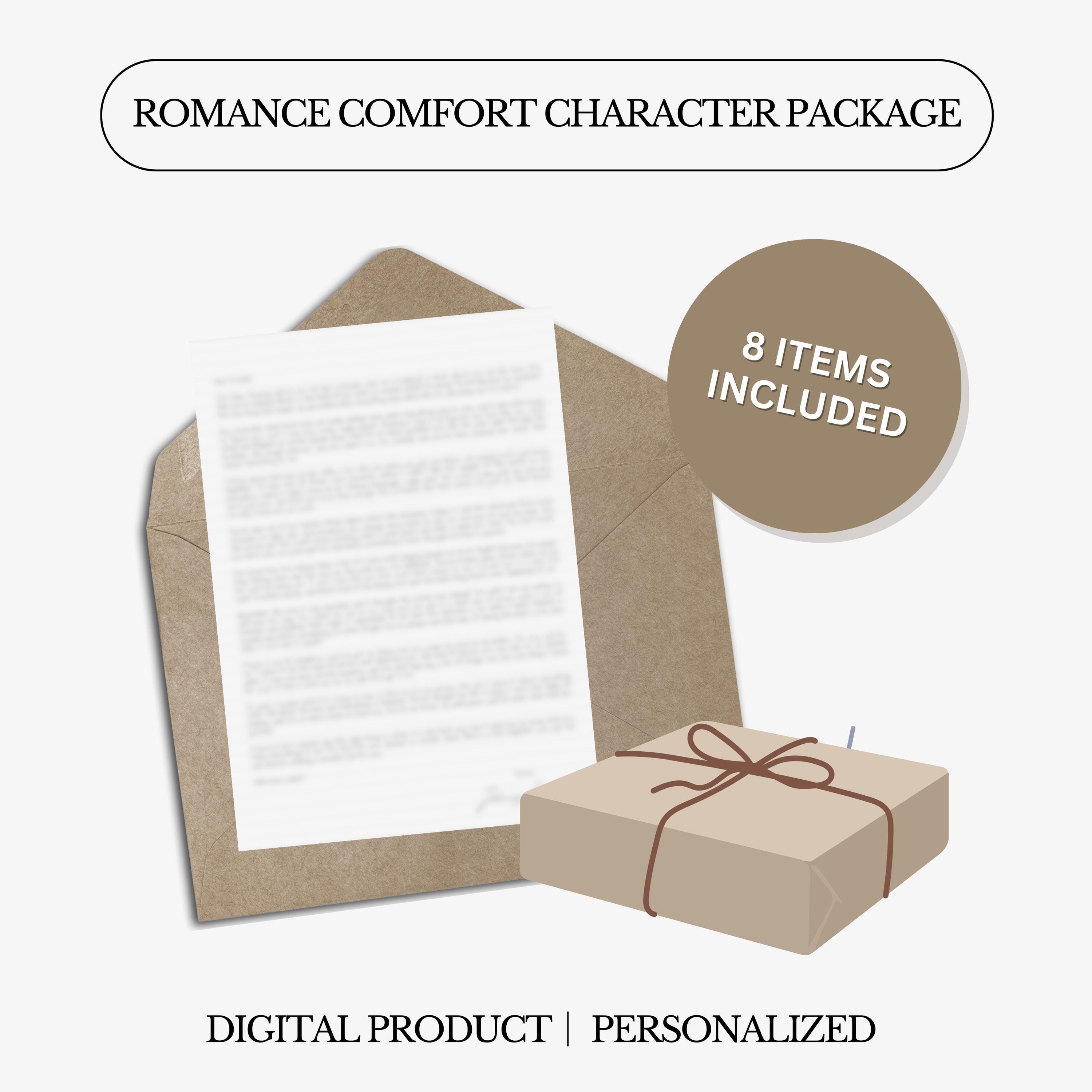 Romantiek comfort karakterpakket | Gepersonaliseerd | Alle fandoms | Anime/boek/tv/film | Digitaal aangepast product | Brief | Afspeellijst: