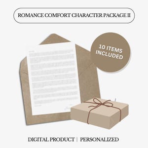 Paquete de personajes "Romantic Comfort" / 10 ARTÍCULOS / Personalizado / Todos los fandoms / Anime / Libros / TV / Películas / Producto digital personalizado / Carta