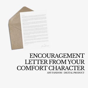Carta de aliento de tu personaje favorito / Personalizada / Todos los fandoms / Anime / Libros / TV / Películas / Producto digital personalizado / Carta