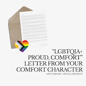 Carta de orgullo LGBTQIA+ Comfort de tu personaje Comfort / Personalizada / Todos los fandoms / Anime/Libros/TV/Películas / Producto digital personalizado