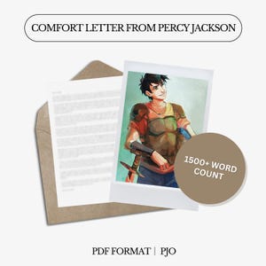 Carta de consuelo de Percy Jackson / Mitología del Campamento Mestizo Poseidón / Carta digital / Personalizada / Personaje de consuelo