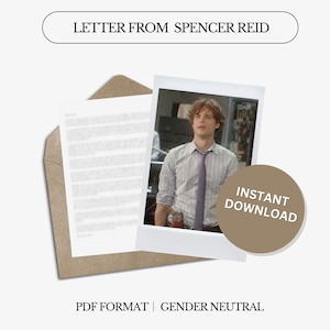 Carta de amor de Spencer Reid / 1000 palabras / Carta digital / No personalizada / Lenguaje neutro / Descarga instantánea / PDF