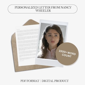 Carta personalizada de Nancy Wheeler | Mais de 1500 palavras | Carta digital personalizada | Carta pessoal
