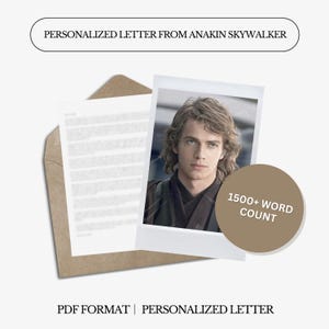 Carta Personalizada de Anakin Skywalker | Estrela | 1500 Palavras | Carta Digital Personalizada