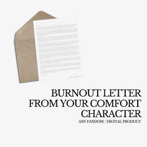 Carta de agotamiento de tu personaje favorito / Personalizada / Todos los fandoms / Anime/Libros/TV/Películas / Producto digital personalizado / Carta