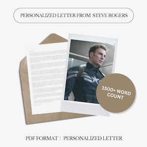Carta personalizada de Steve Rogers | Soldado Invernal Capitão A | 1500 palavras | Carta digital personalizada