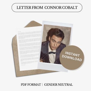 Carta de amor de Connor Cobalt / Serie "Besando el Cielo" de Calloway / Carta digital / No personalizada / Descarga instantánea (género neutro) / PDF