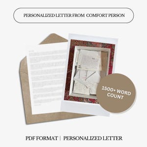 Carta personalizada de una persona que te reconforta / Personalizada / Todos los fandoms / Anime / Libros / TV / Películas / Carta digital personalizada