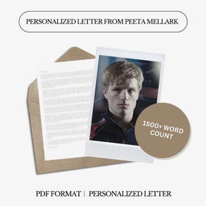Carta personalizada de Peeta Mellark / Hunger G / 1500 palabras / Carta digital personalizada