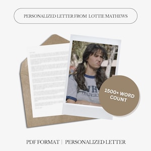 Carta personalizada de Lottie Matthews | Mais de 1500 palavras | Carta digital personalizada