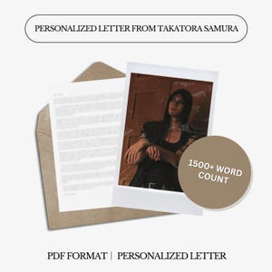 Carta Personalizada de Takatora Samura | AiB | 1500 Palavras | Carta Digital Personalizada