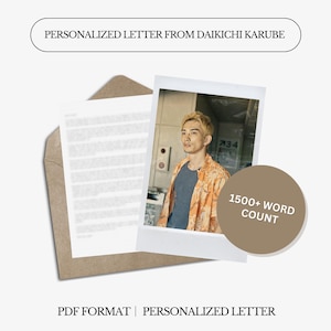 Carta Personalizada de Daikichi Karube | AiB | 1500 Palavras | Carta Digital Personalizada