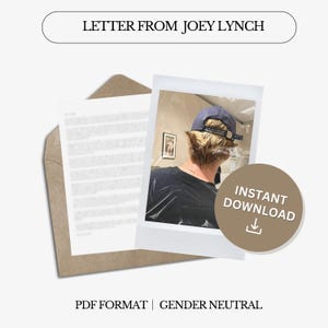 Carta de amor de Joey Lynch / Salvando a 6 / Carta digital / No personalizada / Lenguaje neutro / Descarga instantánea / PDF