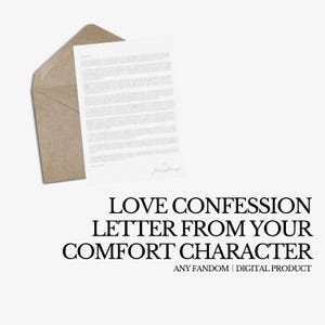 Carta de Confissão de Amor do Seu Personagem de Conforto | Personalizada | Todos os Fandoms | Anime/Livro/TV/Filme | Produto Digital Personalizado | Carta