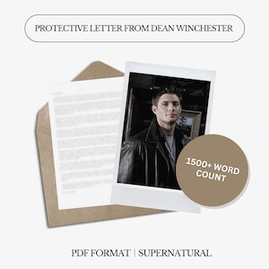 Carta de protección del decano Winchester / 1500 palabras / Carta digital / No personalizada / Lenguaje neutro en cuanto al género / Descarga instantánea
