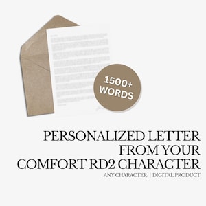 Carta personalizada de un personaje de RD2 / RD2 / Más de 1500 palabras / Carta digital personalizada / Carta personal