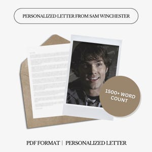 Carta Personalizada de Sam Winchester | 1500 Palavras | Carta Digital Personalizada | Download Digital
