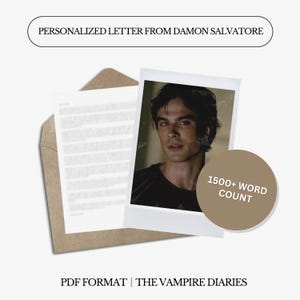 Carta Personalizada de Damon Salvatore | The Vampire Diaries | Carta Digital | Personalizada | Personagem de Conforto