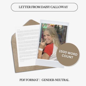 Carta de aliento y consuelo de Daisy Calloway / Hermanas Calloway / 1500 palabras / Carta digital / Romance de Booktok