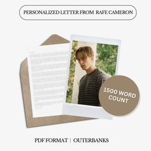 Carta personalizada de Rafe Cameron / 1500 palabras / Carta digital personalizada / Pouge Kook