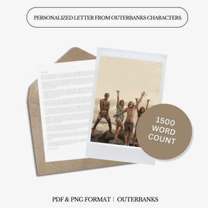 Carta personalizada de un personaje de Outerbanks / 1500 palabras / Carta digital personalizada / Pogue Kook