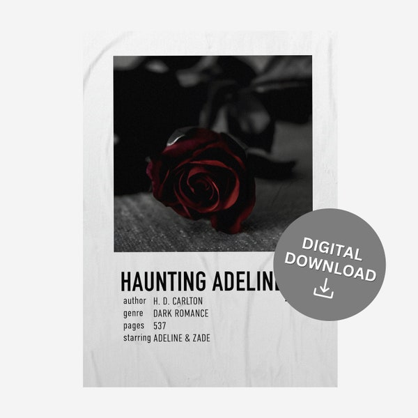 Zade Meadows / Haunting Adeline / H.D. Carlton Poster - Digital Download, Poster, Wall Art, Books, BookTok, Dark Romance ,  Book Art