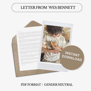 Liebesbrief von Wes Bennett | Besser als Filme | Digitaler Brief | Nicht personalisiert | Genderneutrale Sprache | Sofortdownload | PDF-Datei