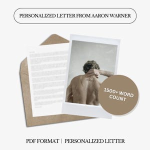 Carta personalizada de Aaron Warner / Personaje del libro / 1500 palabras / Carta digital personalizada