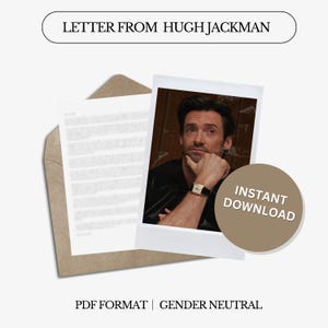 Carta de amor de Hugh Jackman / Carta digital / No personalizada / Lenguaje neutro / Descarga instantánea / PDF