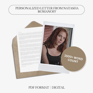 Carta personalizada de Natasha Romanoff | Viúva Negra | 1500 palavras | Carta digital personalizada