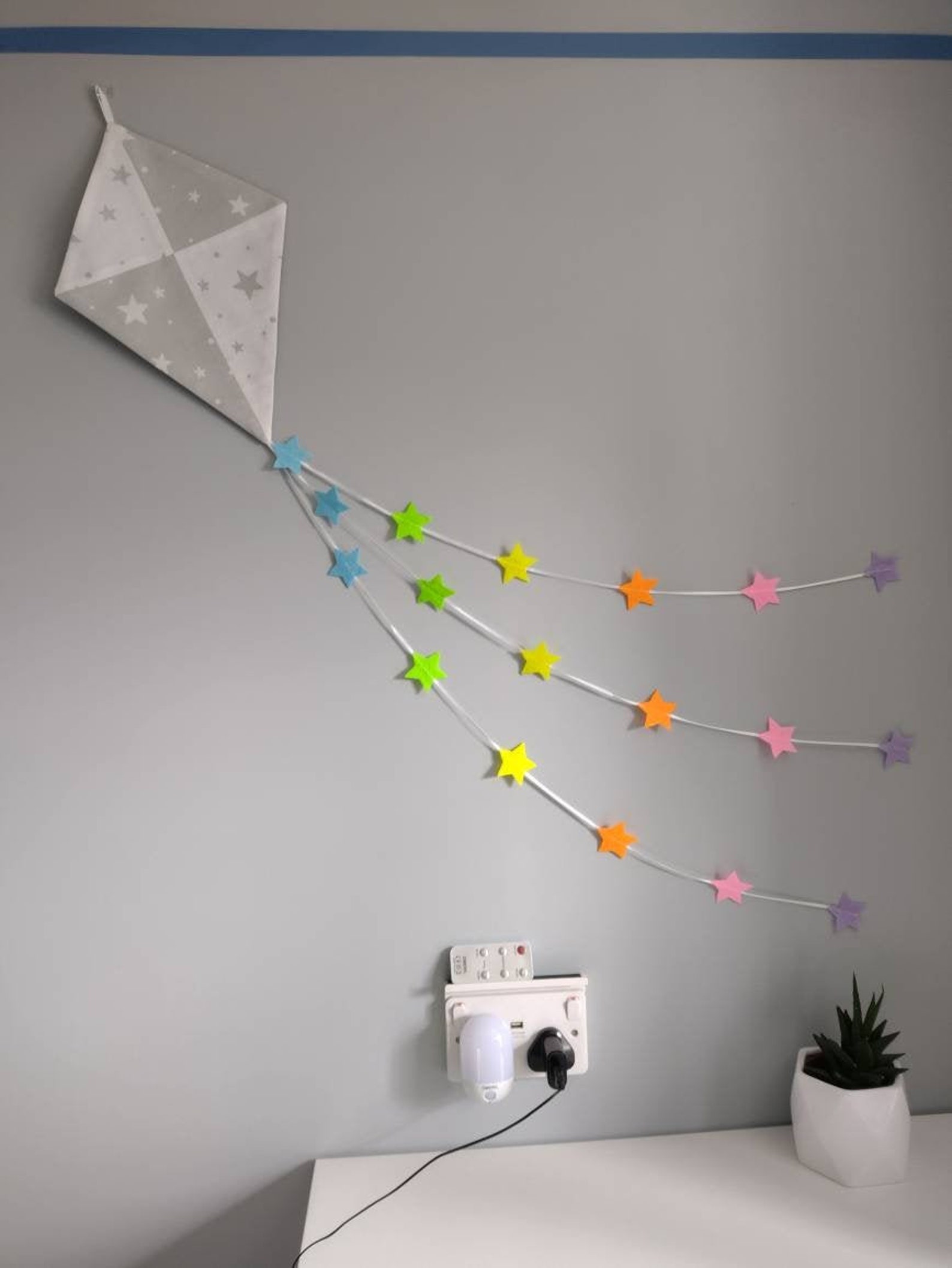 Kite Wall Hanging Star Decoration Rainbow Kite Etsy UK