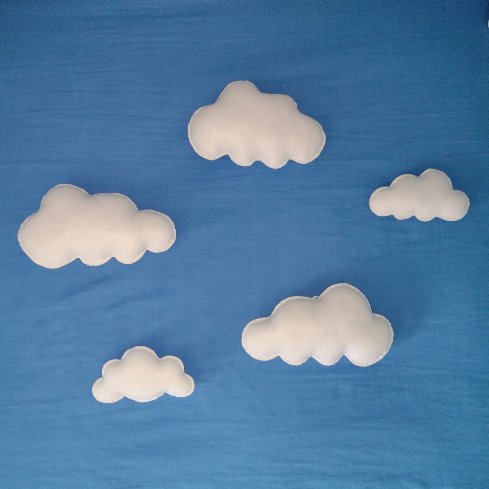 Cloud wall hanging, cloud nursery decor, cloud wall art, neutral nursery decor, neural nursery wall art, medium nursery clouds