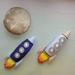 Space rocket Wall decor, moon wall hanging, space bedroom, space nursery decor, rocket decoration, space mobile, moon nursery decor