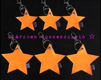 Neon Orange,Schlüssel-/Taschenanhänger Stern groß