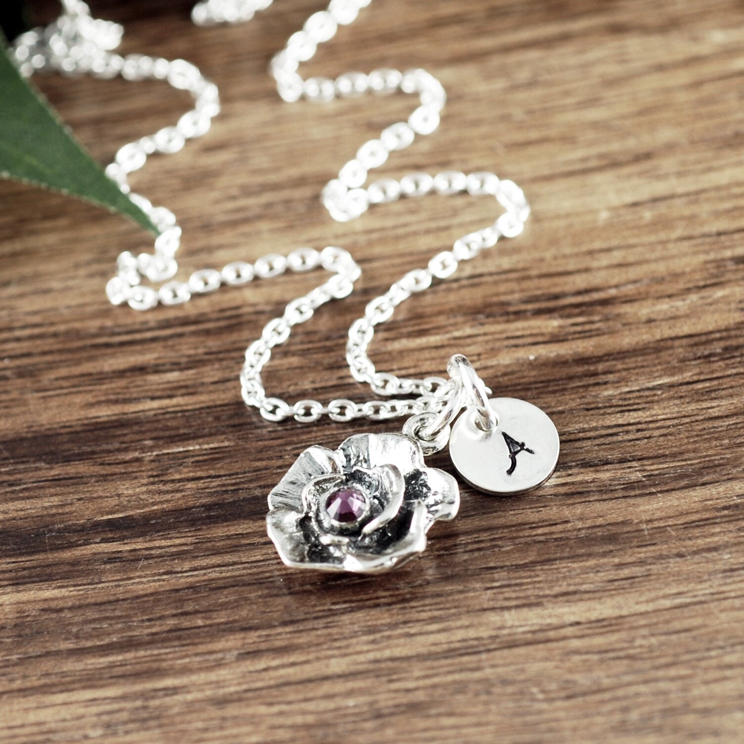 Personalized Rose Pendant With Birthstones Flower Personalized Rose Pendant With Birthstones Flower Bridal Party Jewelry Bridesmaid Gifts Gift For Wedding