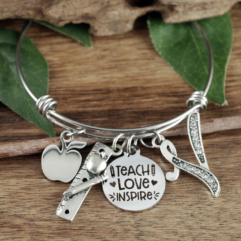 Teacher Appreciation Gift Teacher Gift Bracelet for Teacher Teacher Gifts Teach Love Inspire Appreciation Week End of Year Gift