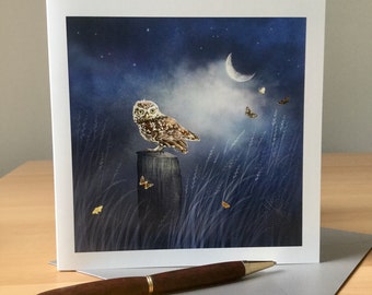 Greeting card, Owl card, square blank card, any occasion card