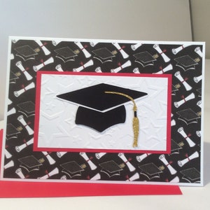 Diploma and Cap Embossed Graduation Card