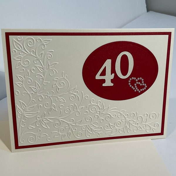 Anniversary Card Embossed - Etsy