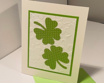 Card Tag Making Scrapbooking Four Leaf Clover Die Cut Spring St Patricks Day Embossed Shamrock