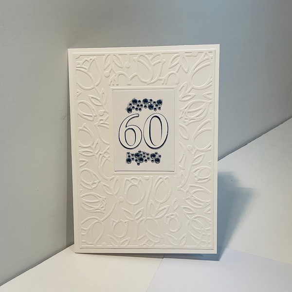 60th (Diamond) Embossed Anniversary Card