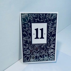 11th (Traditional Symbol Steel) Embossed Anniversary Card