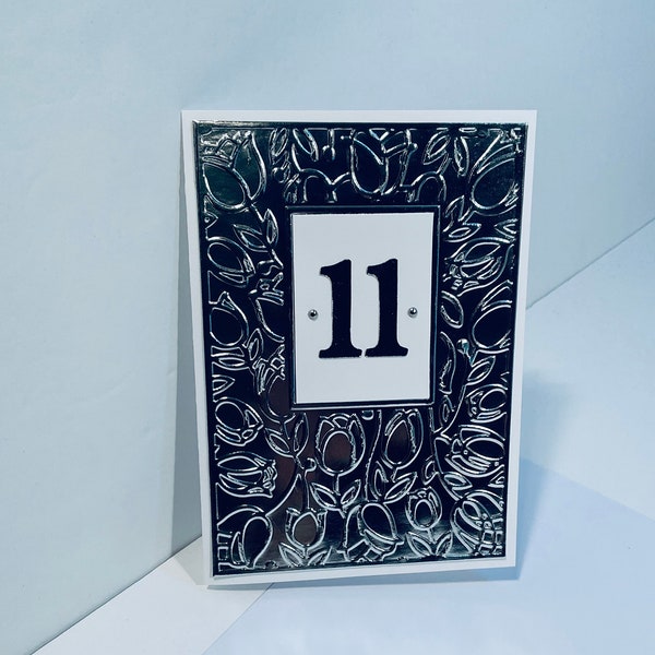 11th (Steel) Embossed Anniversary Card